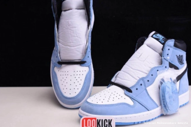 Official Maikesneakers WHITE RETRO HIGH BLACK AIR BLUE 1 UNIVERSITY 555088-134 JORDAN 0805
